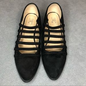 JG Strappy Suede Flats.